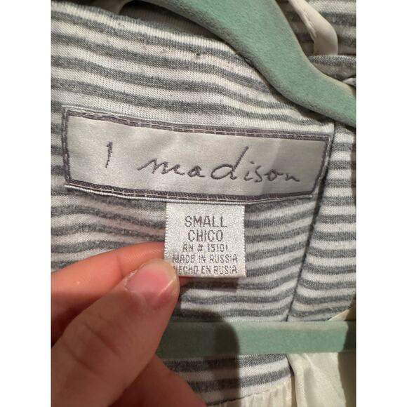 1 Madison Soft White Spring Coat, with Soft Cotton Striped Lining - Picture 5 of 9